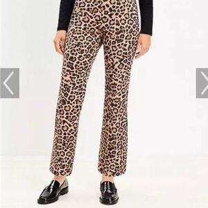 LOFT Leopard Print Straight Leg Pants